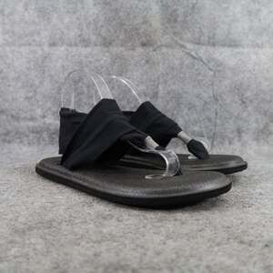 Sanuk Shoes Womens 7 Sandal Yoga Sling Comfort Active Flats Active Black Pull On